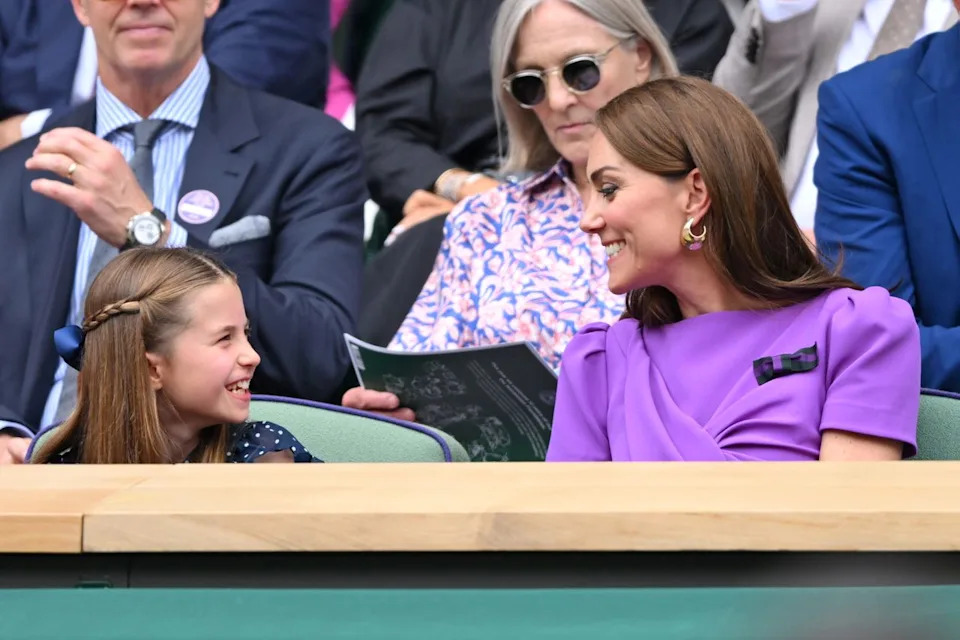 Princess Charlotte and Kate Middleton attend Wimbledon on July 14, 2024.Credit: Getty Images