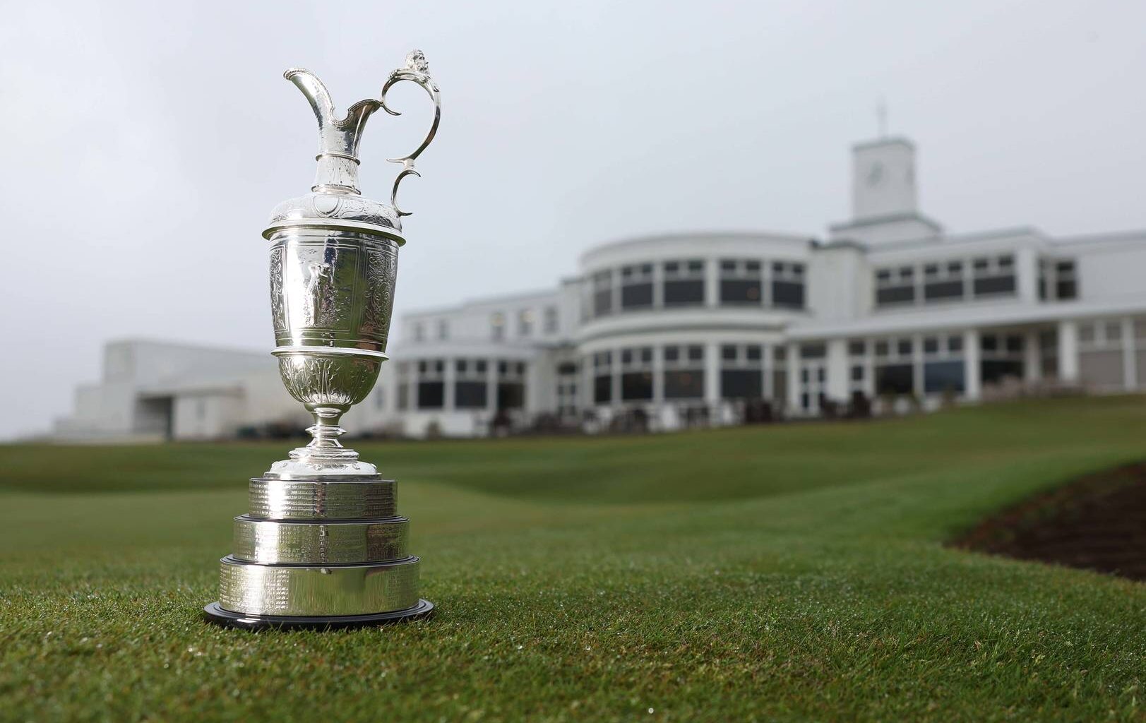 The Claret Jug on display at Royal Birkdale.