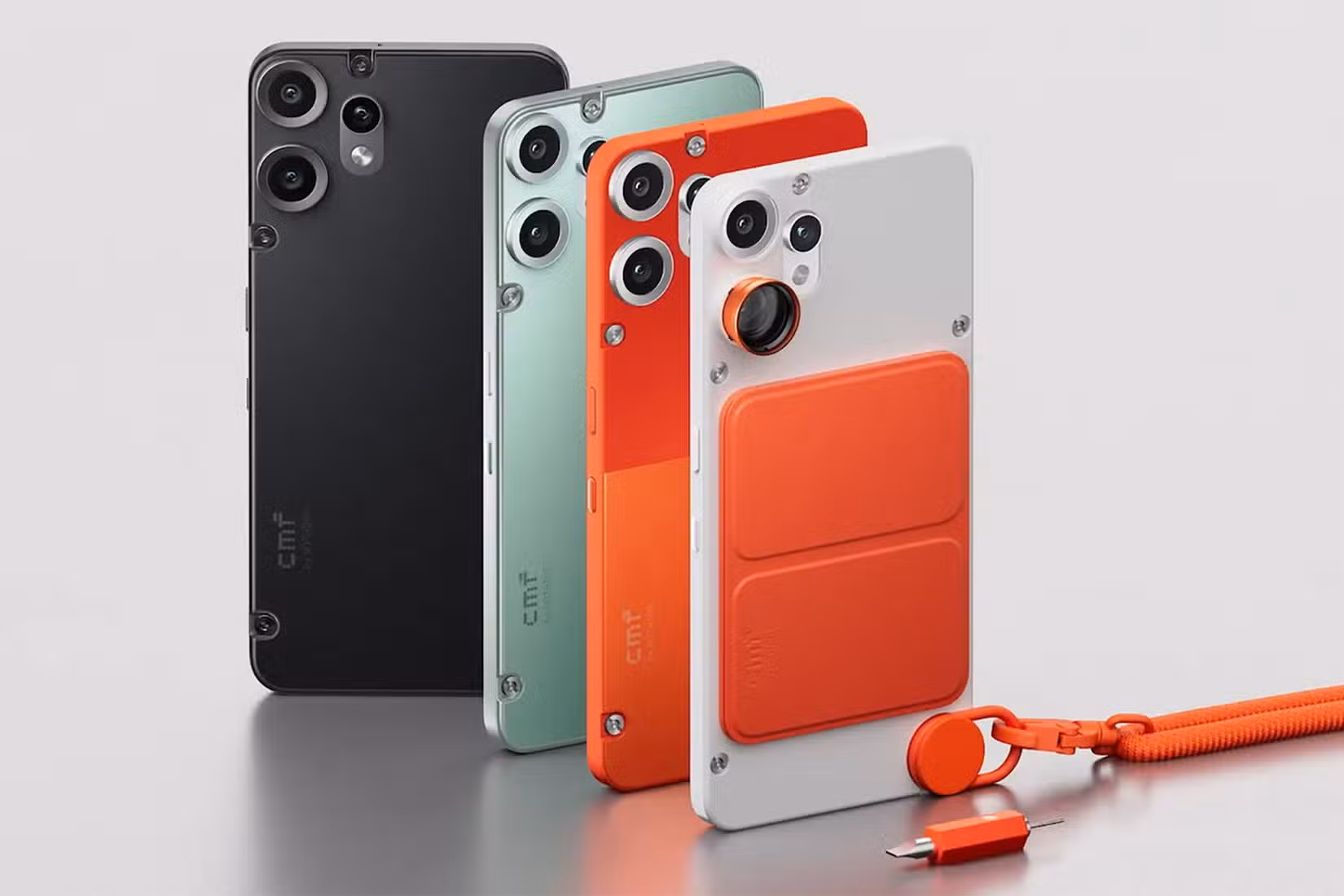 The CMF Nothing Phone 2 Pro in four colours.