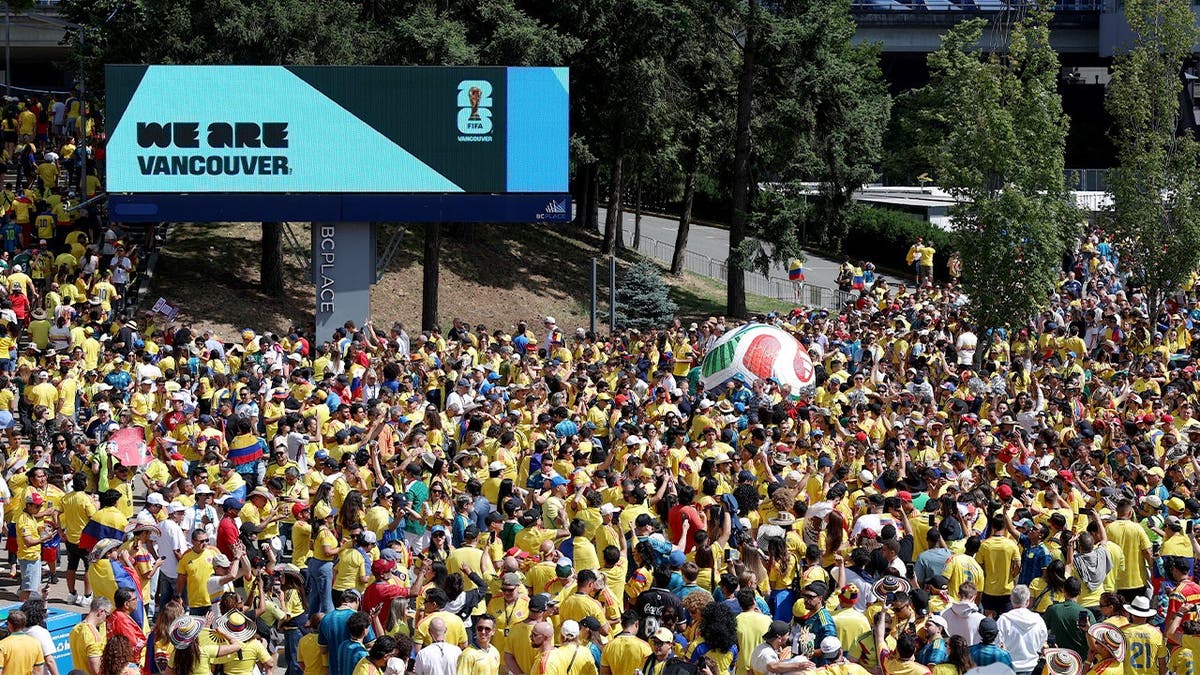 Crowd of Colombian fans