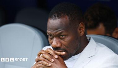 Pape Thiaw sat in the dugout at Senegal's match against Belgium at the 2026 World Cup