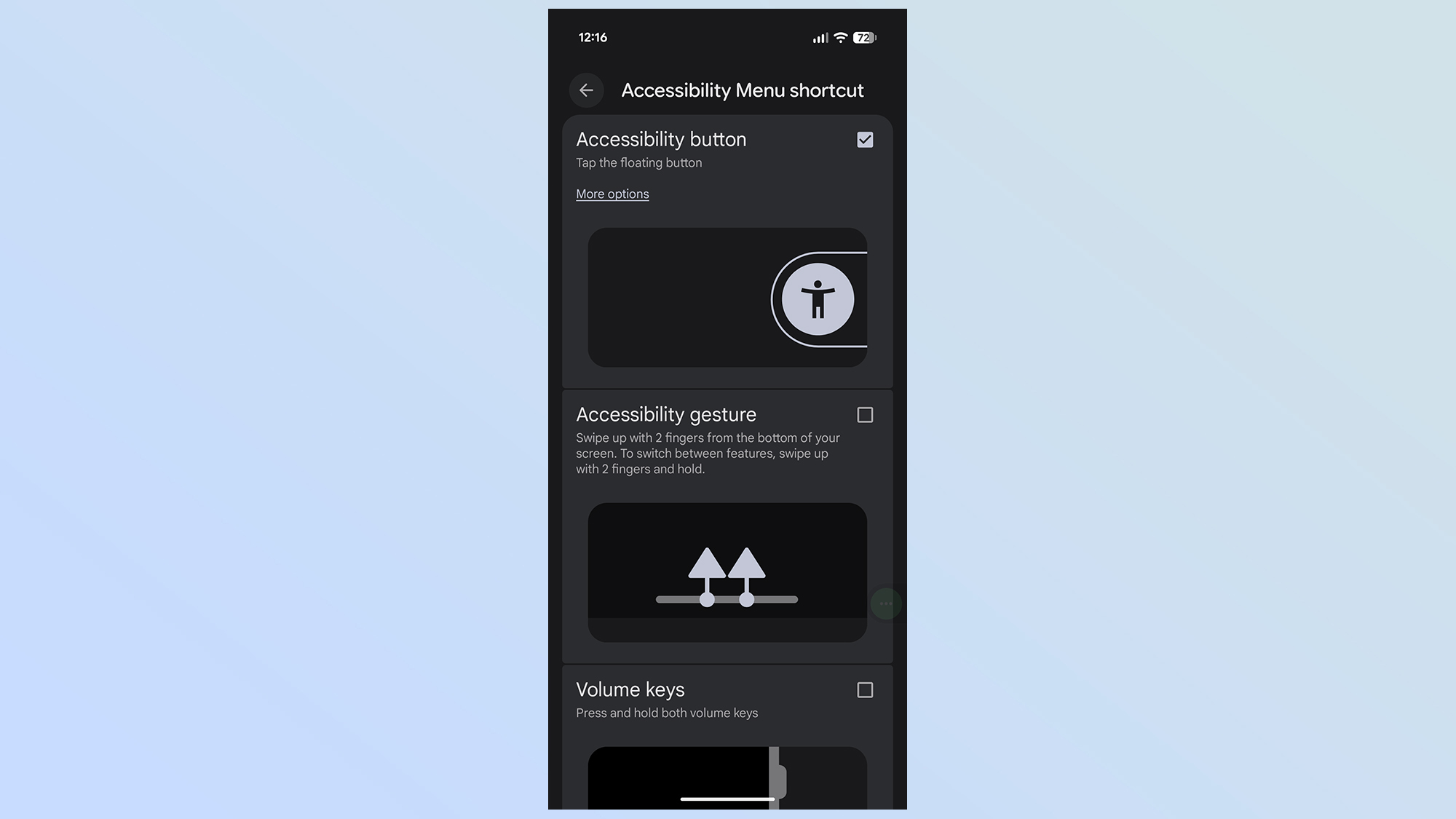 android accessibility shortcut how to