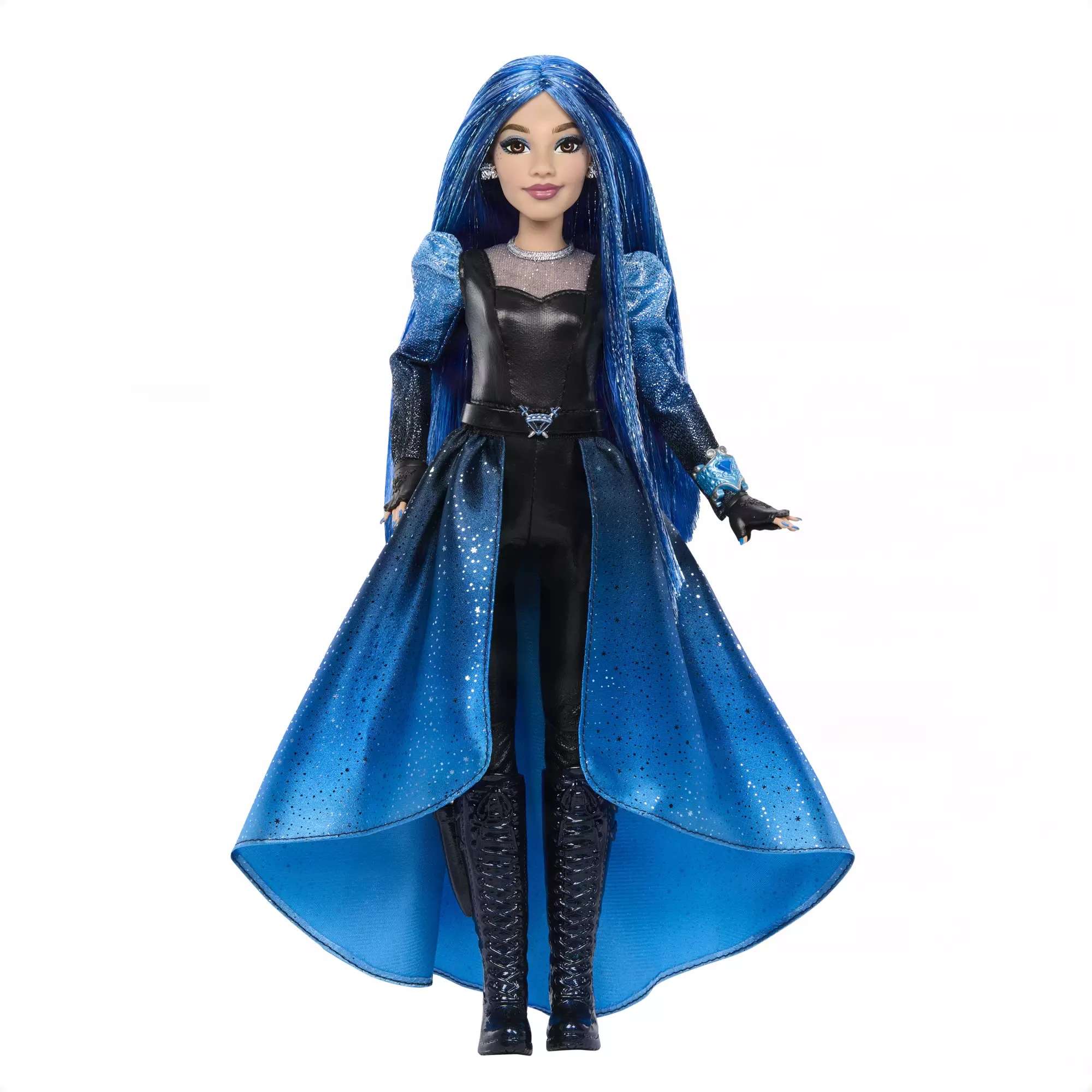 The daughter of Cinderella and Prince Charming is dressed in a topsy-turvy Wonderland-inspired outfit. The 11