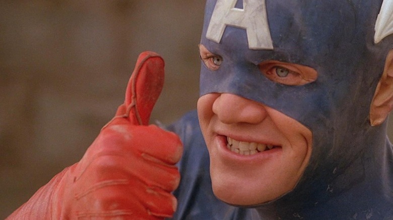 Matt Salinger gives a thumbs up as Steve Rogers in Captain America