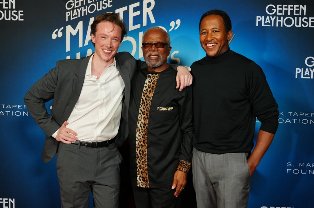 Benjamin Beatty with John Kani (centre) at the opening of “Master Harold”... and the Boys, in April. Photo: @geffenplayhouse/Instagram