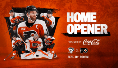 Flyers To Host Pittsburgh In Home Opener presented by Coca-Cola On Wednesday, September 30