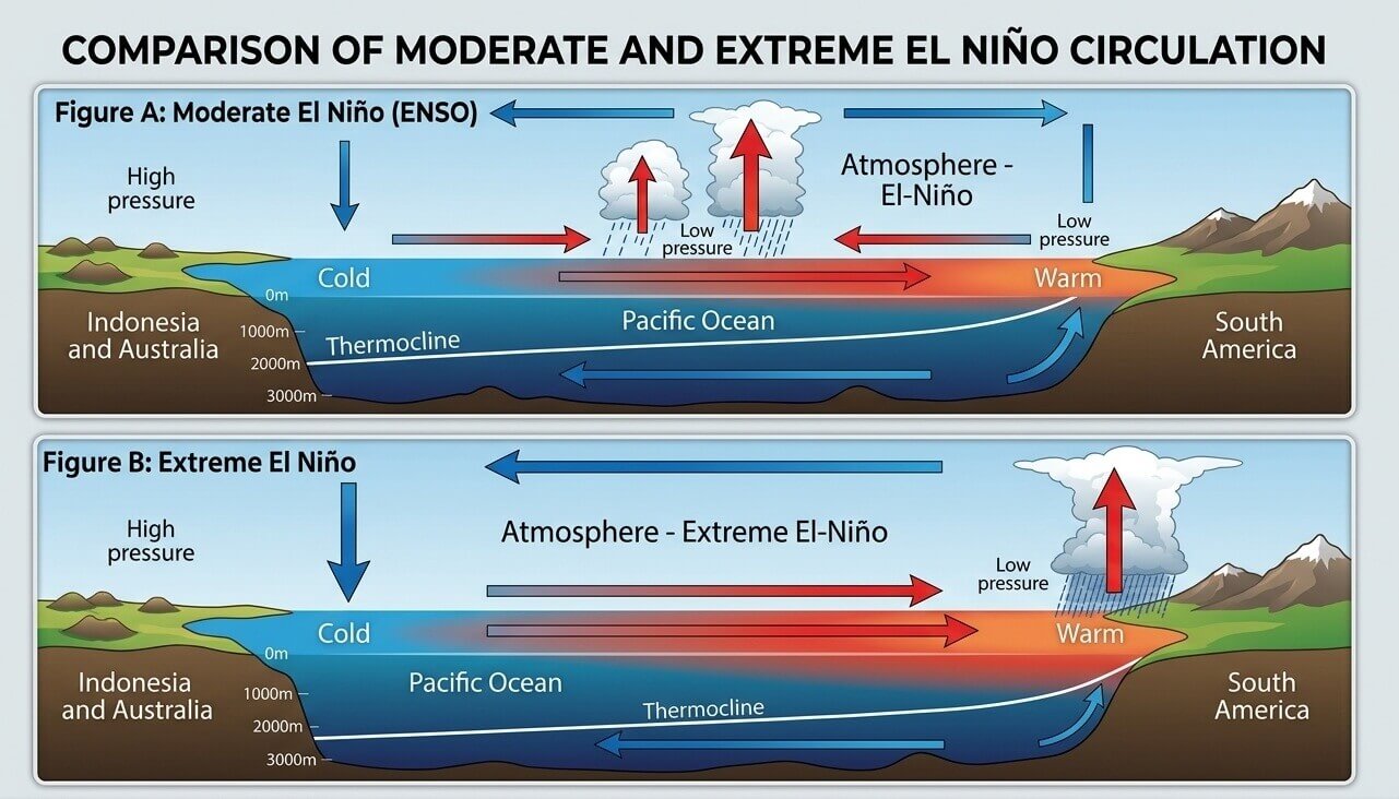 el-nino-ocean-surface-temperature-anomaly-pacific-north-america-weather-change-atmospheric-bridge-walker-circulation-summer-fall-winter-cell