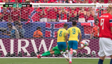 Norway’s Ørjan Nyland stops penalty kick from Bruno Guimarães to keep score level vs Brazil | 2026 FIFA World Cup - FOX Sports