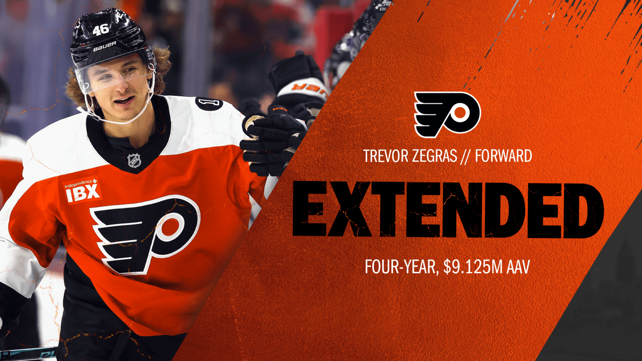 Philadelphia Flyers Agree To Terms With Forward Trevor Zegras On A Four-Year Contract