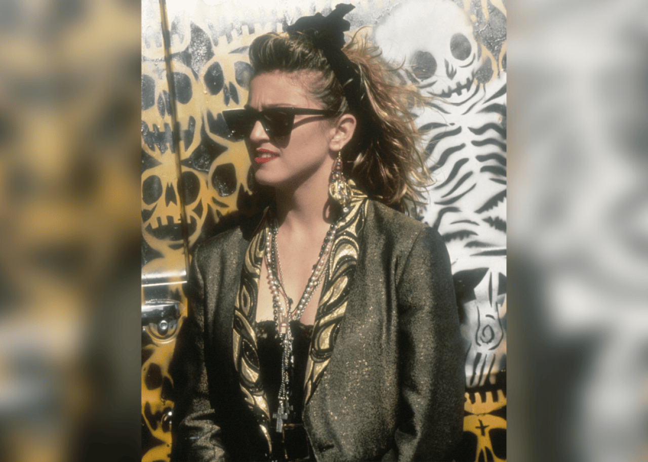 Madonna on the set of 'Desperately Seeking Susan.' -