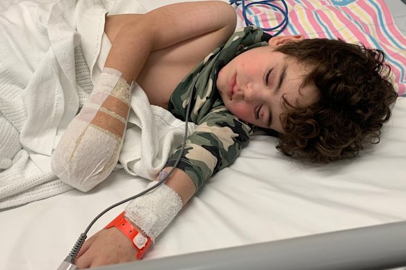 Aaron was hospitalised 10 times before he turned five.