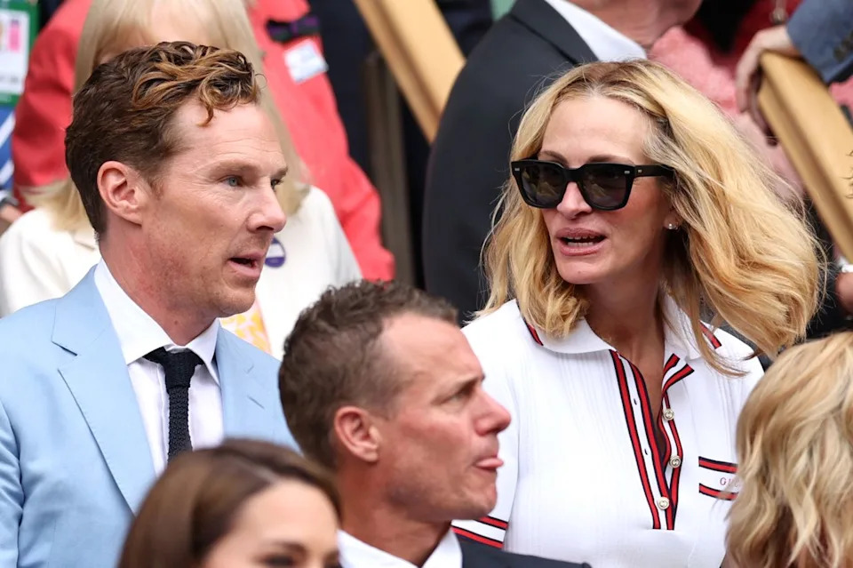 Julia Roberts and Benedict Cumberbatch at the 2024 Wimbledon Championships.Credit: Getty Images