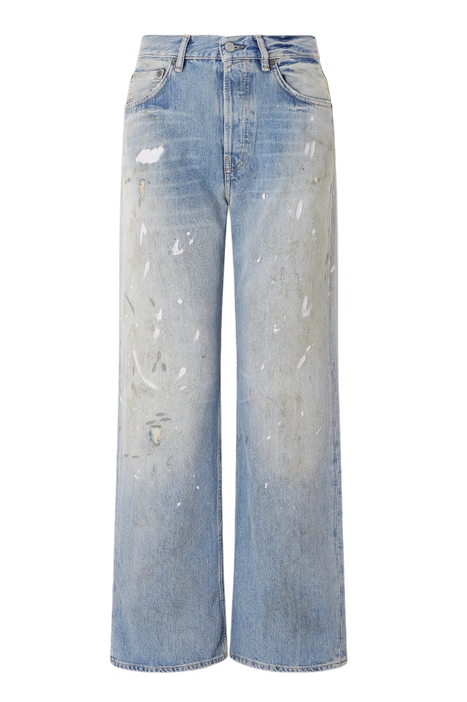 ACNE STUDIOS, 2021 Distressed Mid-Rise Straight-Leg Jeans