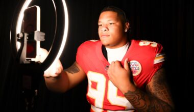 Chiefs rookie Peter Woods is comfortable at 308 - 313 pounds in camp