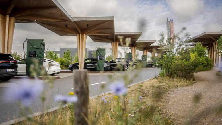Danish charging station for electric cars on June 26, 2026. The number of charging stations along the major European highways has grown significantly in recent years.