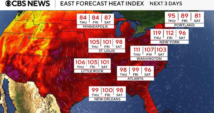 This July 4th could be hottest ever in parts of U.S. Maps show the forecast expected to break records.