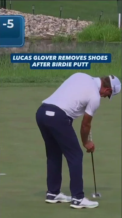 Lucas Glover took his shoes off prior to approaching the hole in protest of AimPoint 👀 - YouTube