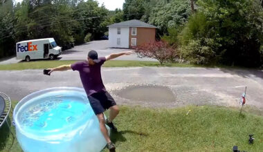 FedEx Delivery Driver Falling Into a Front Yard Pool Outside a Georgia Home Shows What Seconds of Screen Distraction Can Do
