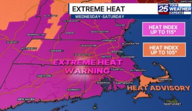 ⚠️ Extreme heat warning: Temperatures in Mass. could feel like 115 degrees today – Boston 25 News