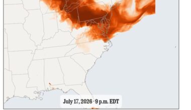 Smoke from Canadian wildfires overspreads the eastern United States