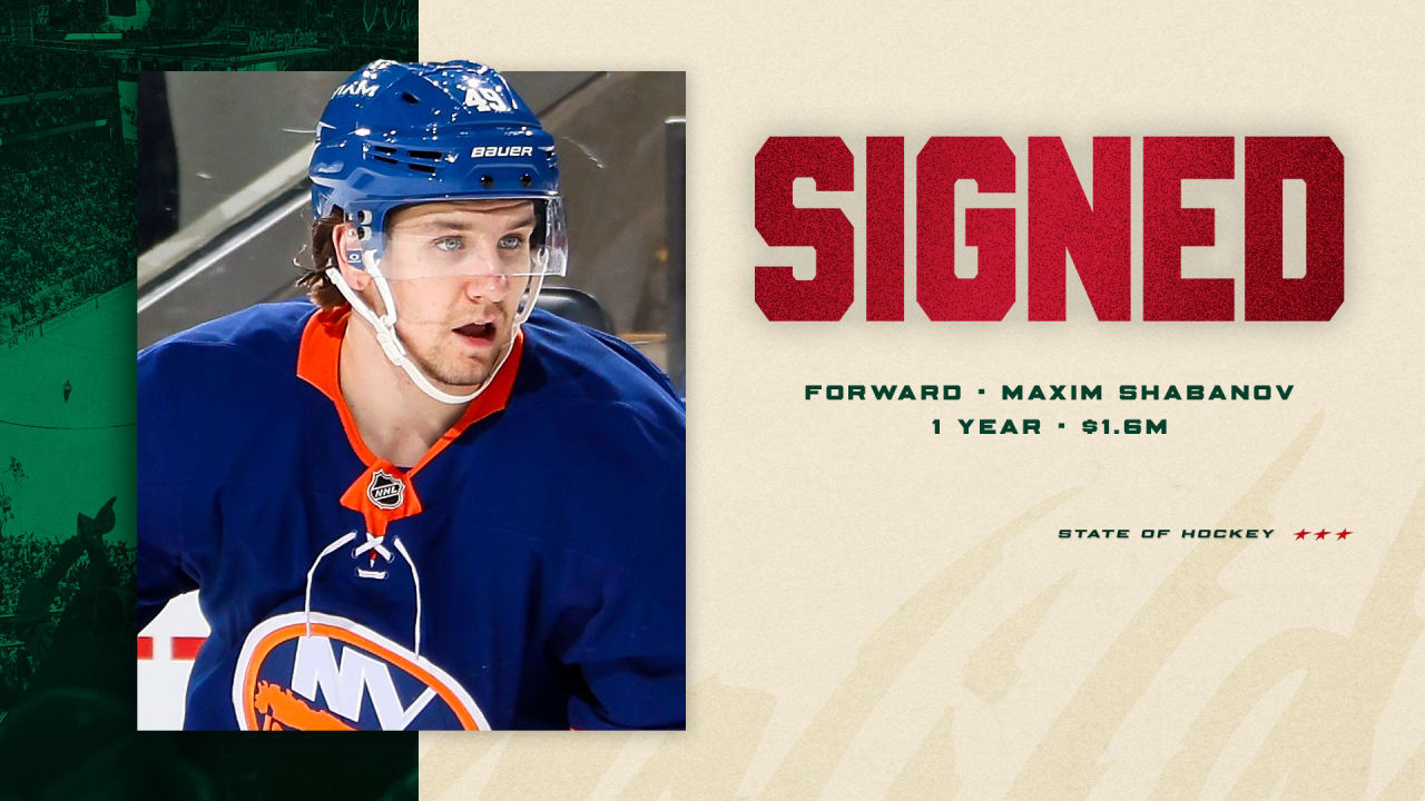 Minnesota Wild Signs Forward Maxin Shabanov to One-Year Contract
