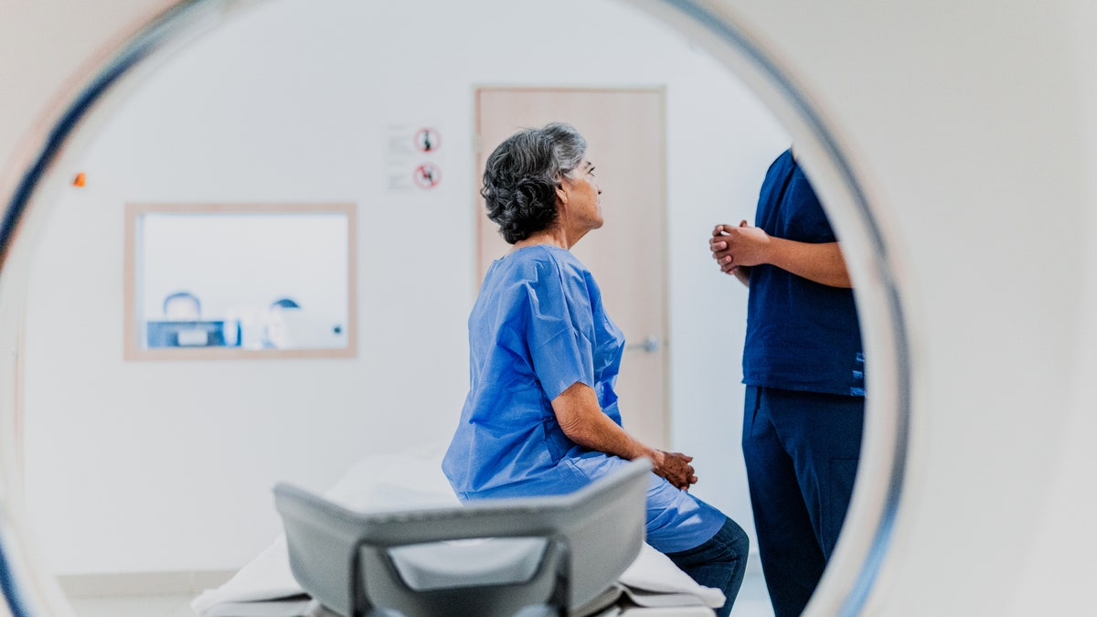 Woman getting an MRI