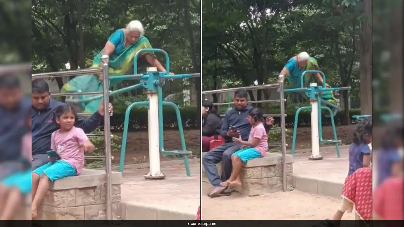 Video: Elderly Woman's Intense Workout In At Bengaluru Park Sparks Safety Debate