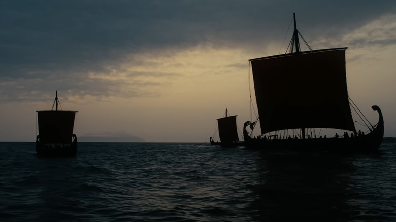 Odysseus' ships at sea in The Odyssey