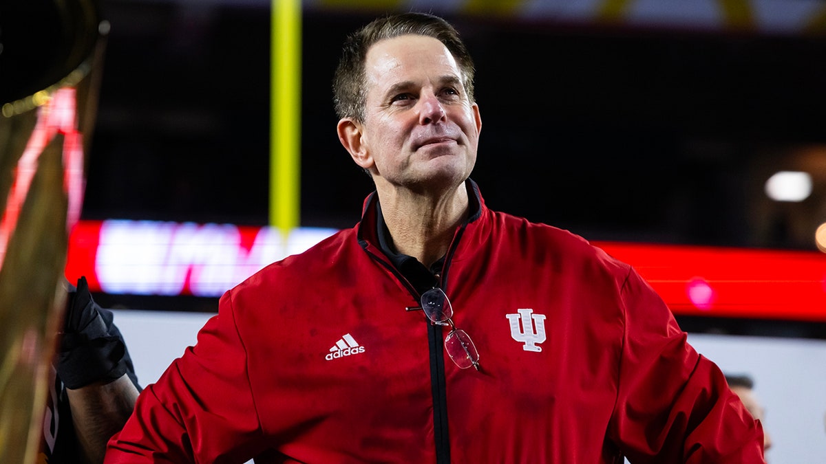 Indiana Hoosiers head coach Curt Cignetti after defeating the Miami Hurricanes in the College Football Playoff National Championship game at Hard Rock Stadium in Miami Gardens, Florida on Jan. 19, 2026.