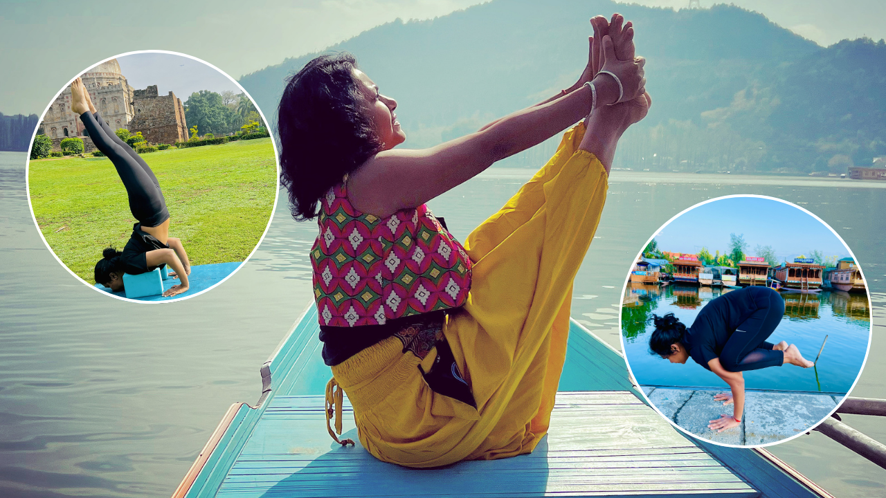 Ishu Gupta practising yoga Ishu Gupta practising yoga