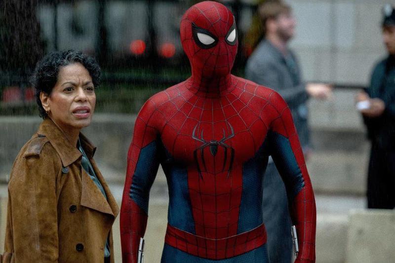 Liza Colon-Zayas as Jean DeWolff and Tom Holland as Spider-Man in 'Spider-Man: Brand New Day.'