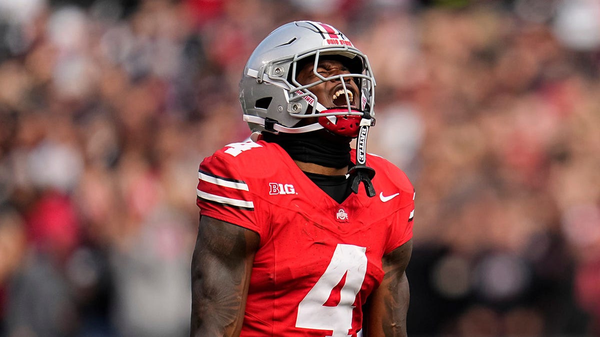 Jeremiah Smith reacts on field