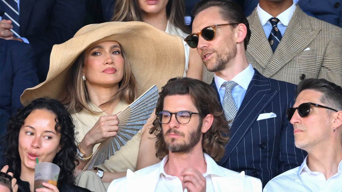 Jennifer Lopez and Tom Hiddleston attend Wimbledon in London.