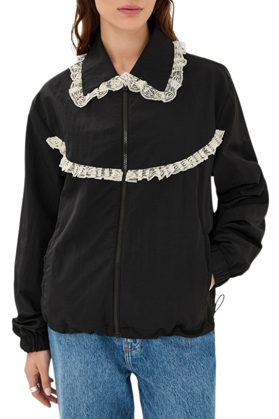 Tanner Fletcher, Archie Lace Trim Track Jacket - Black