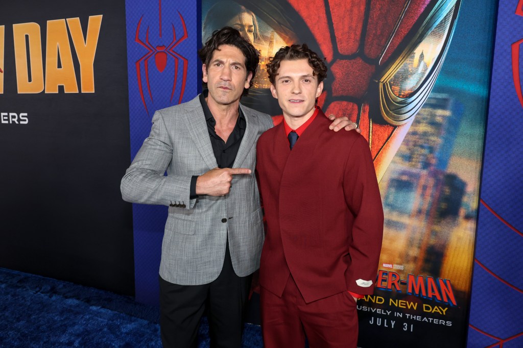 Jon Bernthal and Tom Holland at the "Spider-Man: Brand New Day" premiere