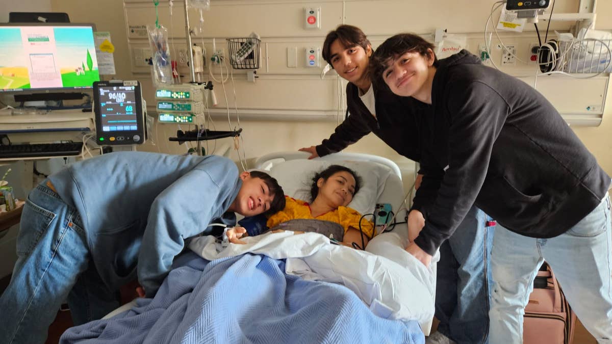 Maria Kang in hospital with son