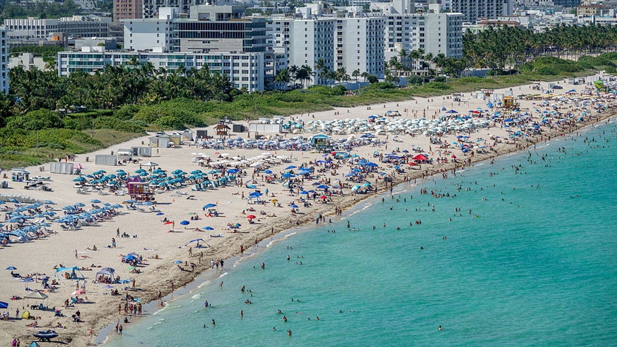 crowded Miami Beach