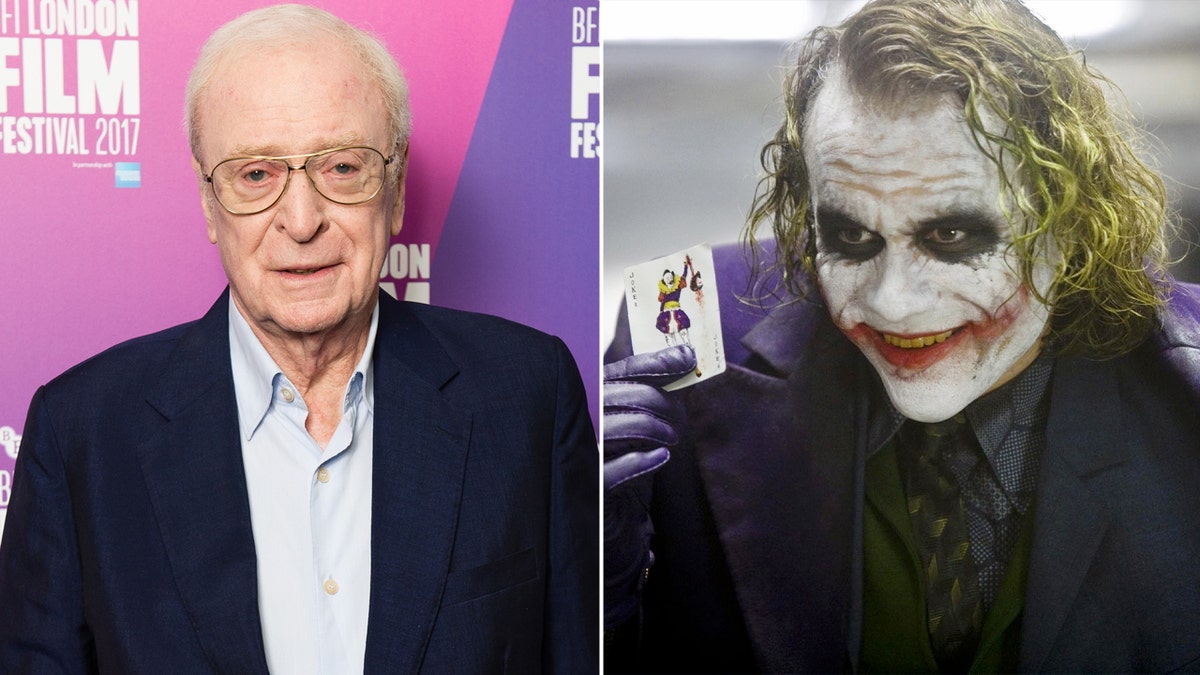 Michael Caine and Heath Ledger as the joker split