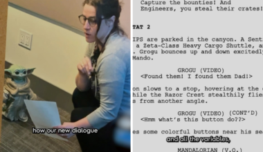 Behind the scenes look at the creation of the script for the new Mandalorian mission for Millenium Falcon: Smuggler's Run.