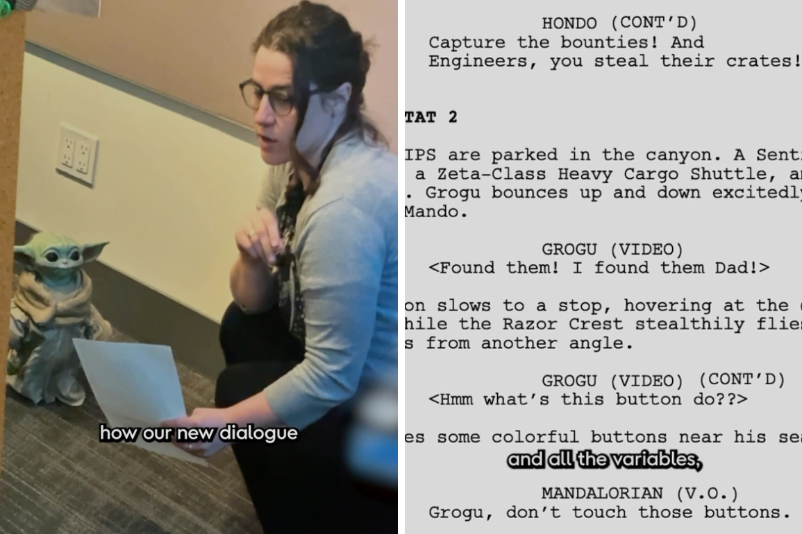 Behind the scenes look at the creation of the script for the new Mandalorian mission for Millenium Falcon: Smuggler's Run.