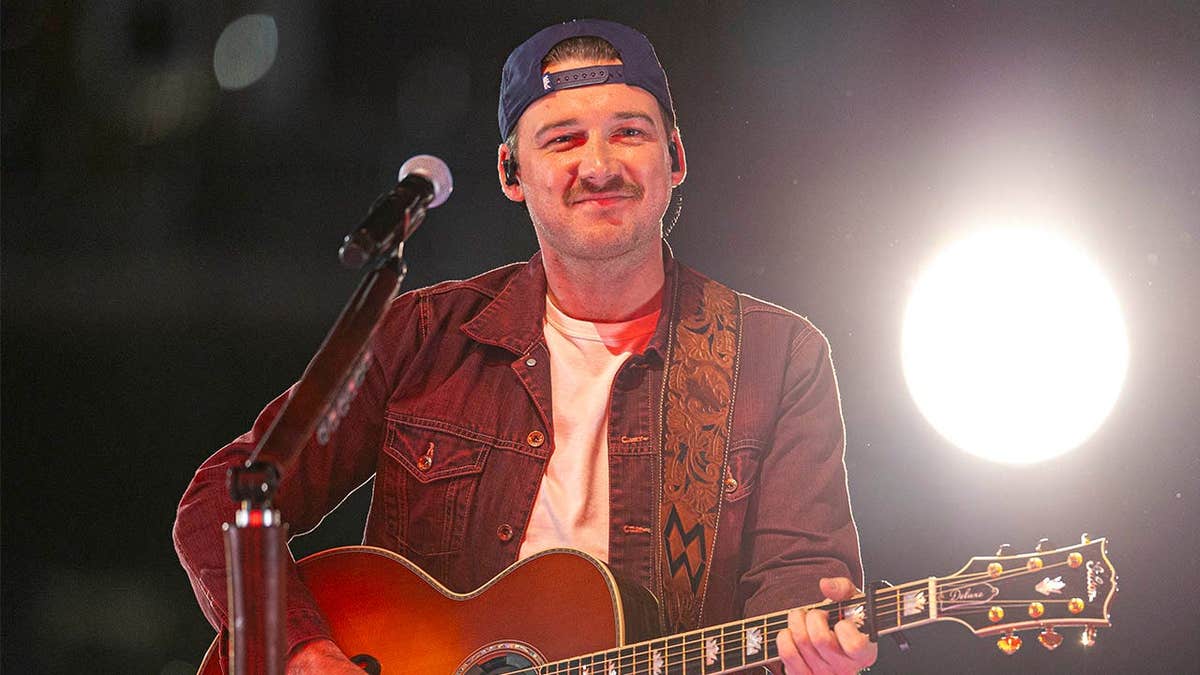 Morgan Wallen performing the song '98 Braves' at the 2023 Billboard Music Awards at Truist Park in Atlanta, Georgia