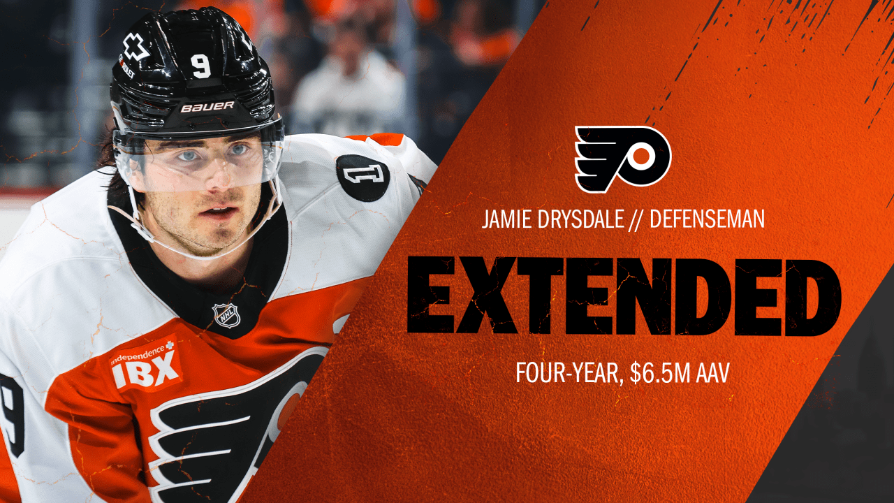 Flyers Agree to Terms With Defenseman Jamie Drysdale on a Four-Year Contract