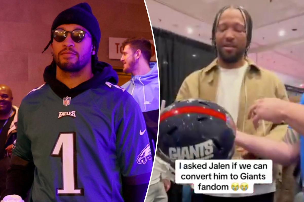 Jalen Brunson wanted nothing to do with signing Giants helmet