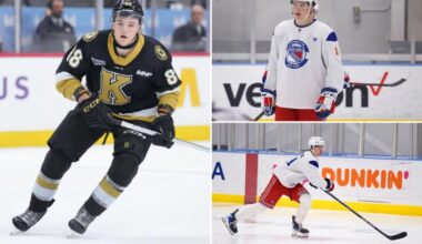 Trio of OHL prospects reunited with Rangers after being linemates for historic season