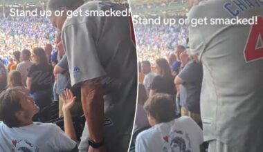 Older man slaps fan at Cubs game for not standing for national anthem
