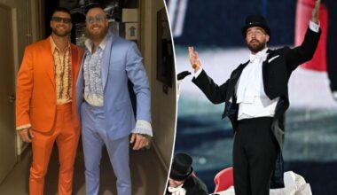George Kittle, Robert Tonyan Jr. surprised Travis Kelce with 'Dumb and Dumber' suits at Taylor Swift wedding