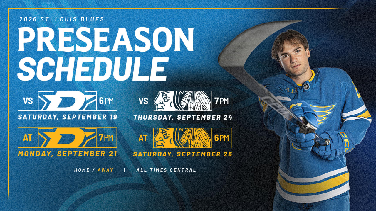 Blues release 2026 preseason schedule