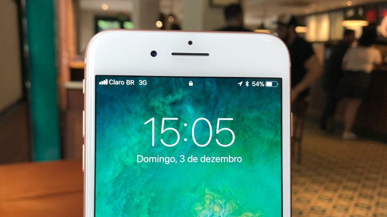 Close-up shot of iPhone 8's Lock Screen