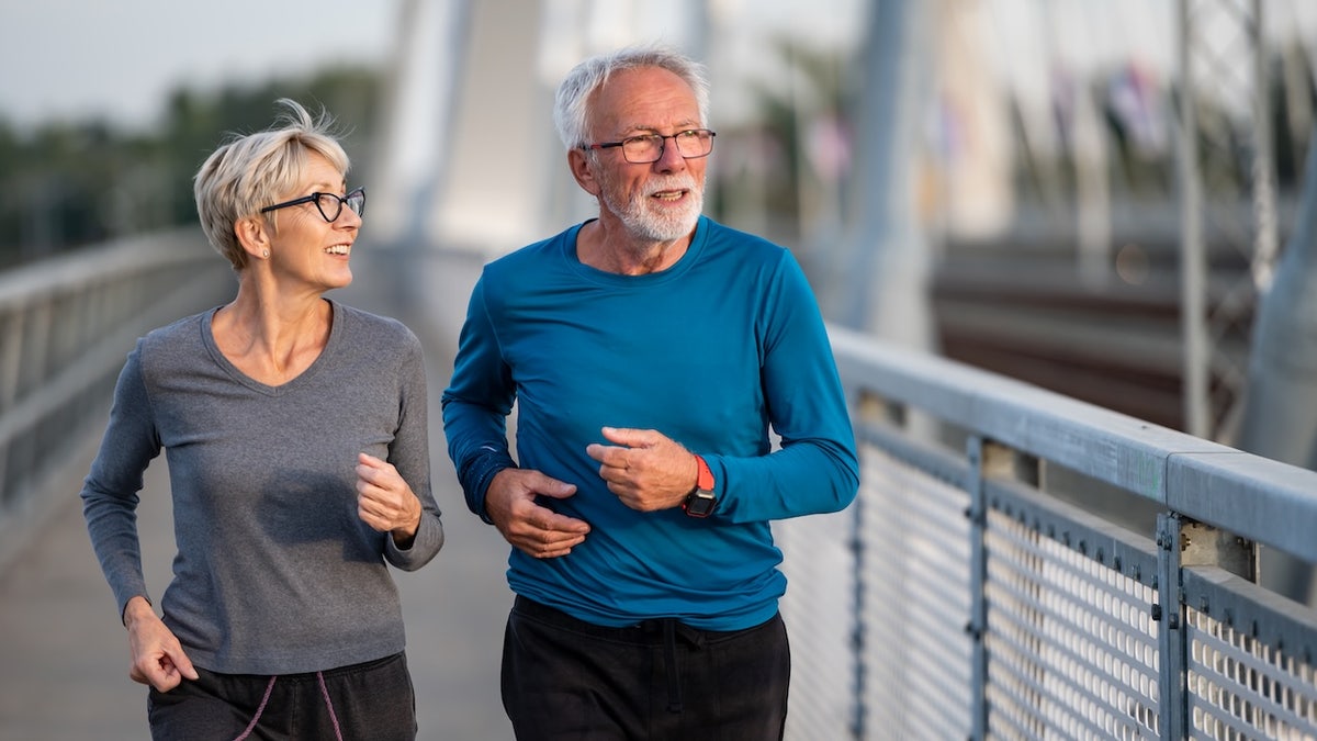 Man and woman walking