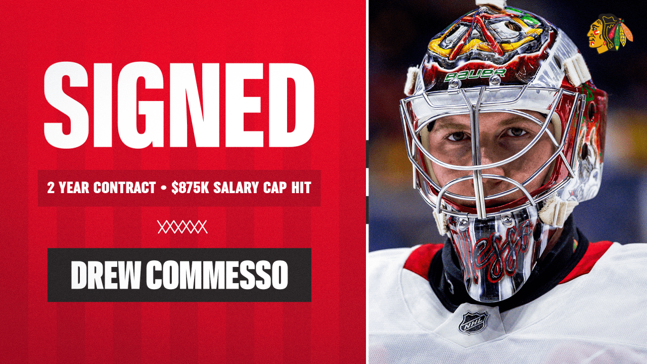 RELEASE: Blackhawks Agree to Terms With Goaltender Drew Commesso on Two-Year Contract